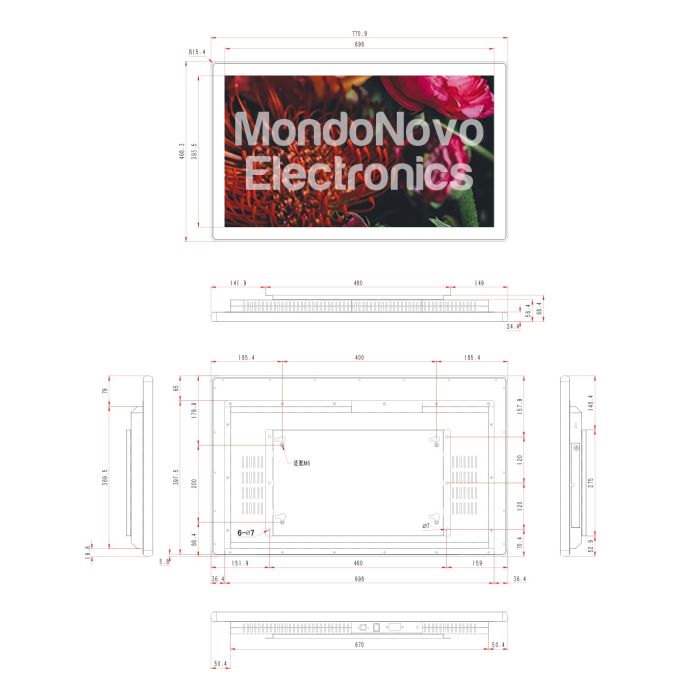 Pantalla de montaje en pared de 32"