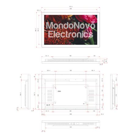 Pantalla de montaje en pared de 32"