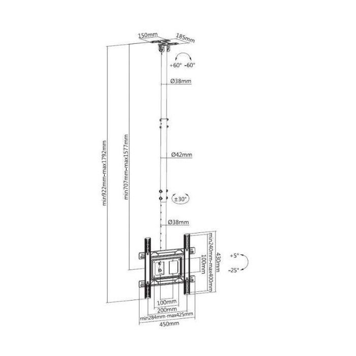 32 -70  CEILING MOUNT TV BRACKET