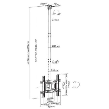 32 -70  CEILING MOUNT TV BRACKET