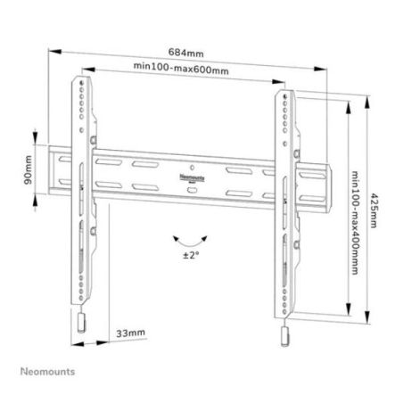 SUPPORTO A PARETE 600X400 70KG