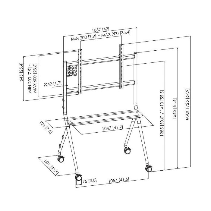 T1011 B CARRELLO DISPLAY 86 8OKG