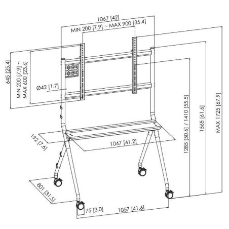 T1011 B CARRELLO DISPLAY 86 8OKG