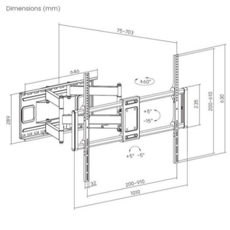 60 -120  HEAVY-DUTY FULL MOTION TV