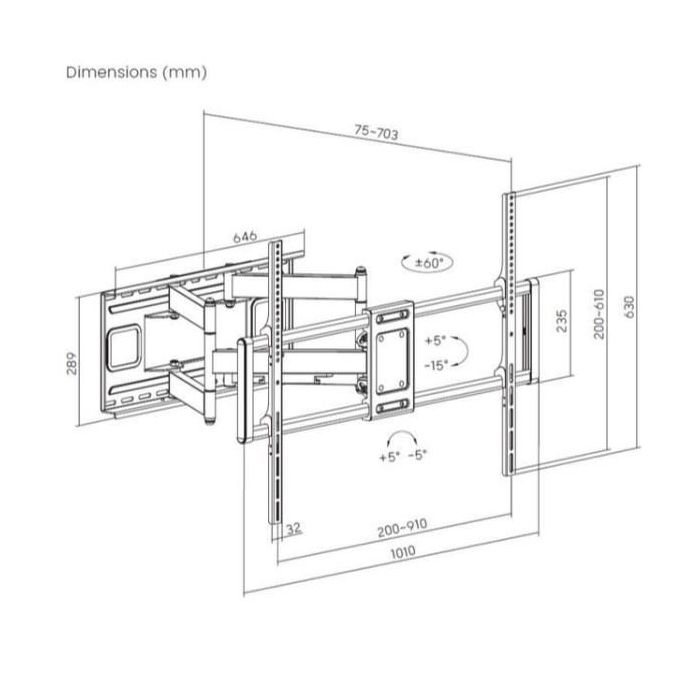 60 -120  HEAVY-DUTY FULL MOTION TV