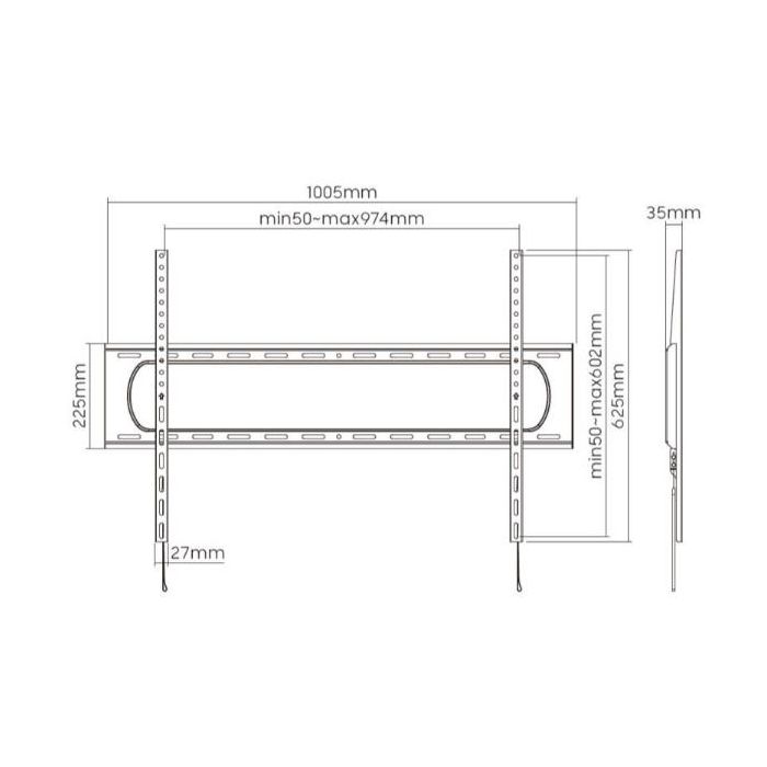 60 -120  HEAVY-DUTY FIXED TV MOUNT