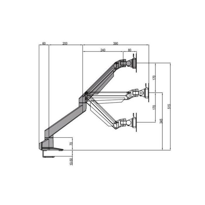 SUPPORTO TAVOLO 3 SN GAS NERO