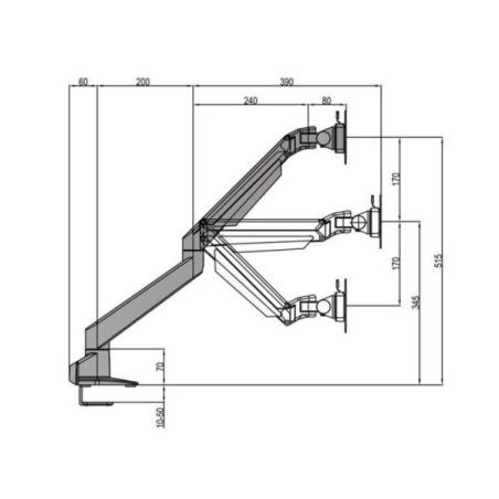 SUPPORTO TAVOLO 3 SN GAS NERO
