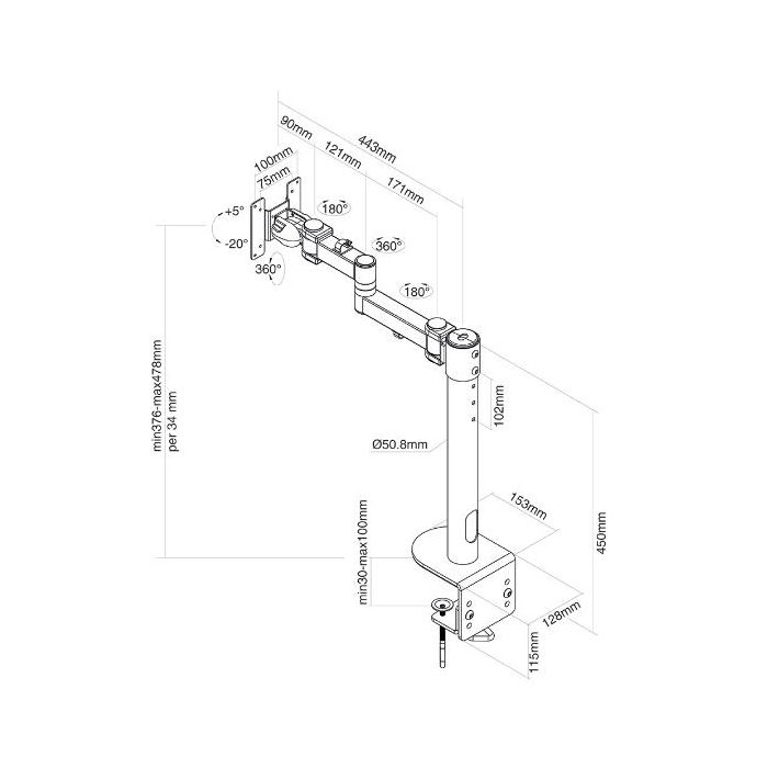 SUPPORTO SCRIVANIA D960 PLUS