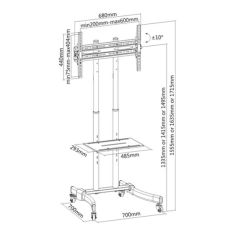 SUPPORTO PER TV 37-70" CON RUOTE 2