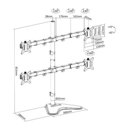 17 -32  ARTICULATING QUAD MONITOR T