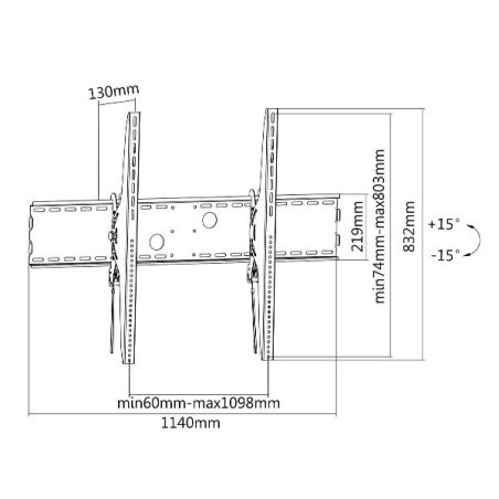 60 -100  TILT CURVED TV WALLBRACKET