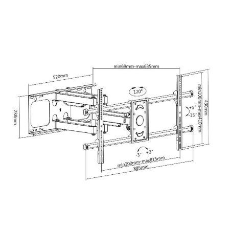STAFFA TV TILT/SWIVEL 37/90 POLL.