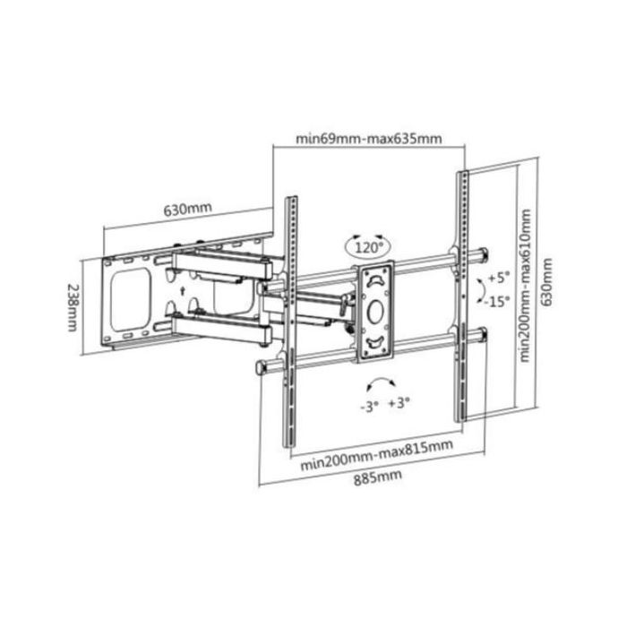STAFFA A MURO MONITOR TV 60-100