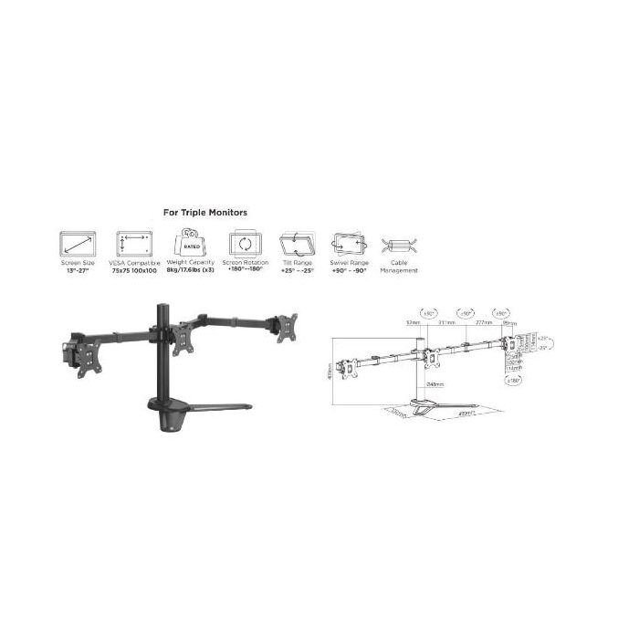 STAFFA MONITOR 17/27 TRIPLE STAND