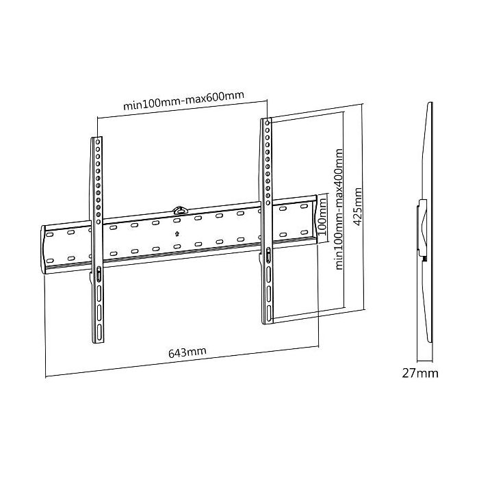 37 -70  FLAT SCREEN SLIM FIXED WALL