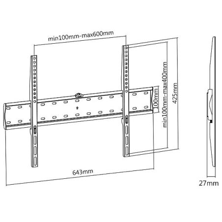 37 -70  FLAT SCREEN SLIM FIXED WALL