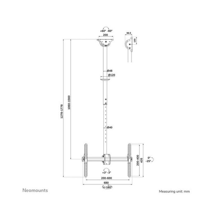 SUPPORTO DA SOFFITTO CL35-440BL16L