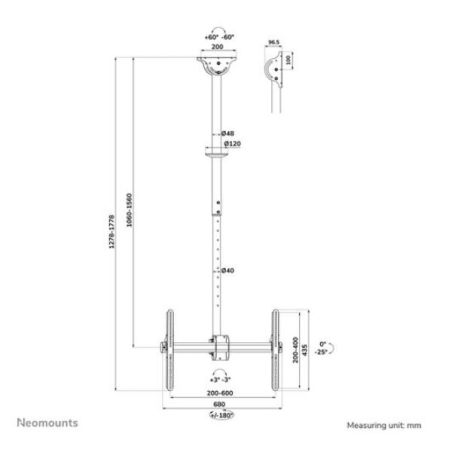 SUPPORTO DA SOFFITTO CL35-440BL16L