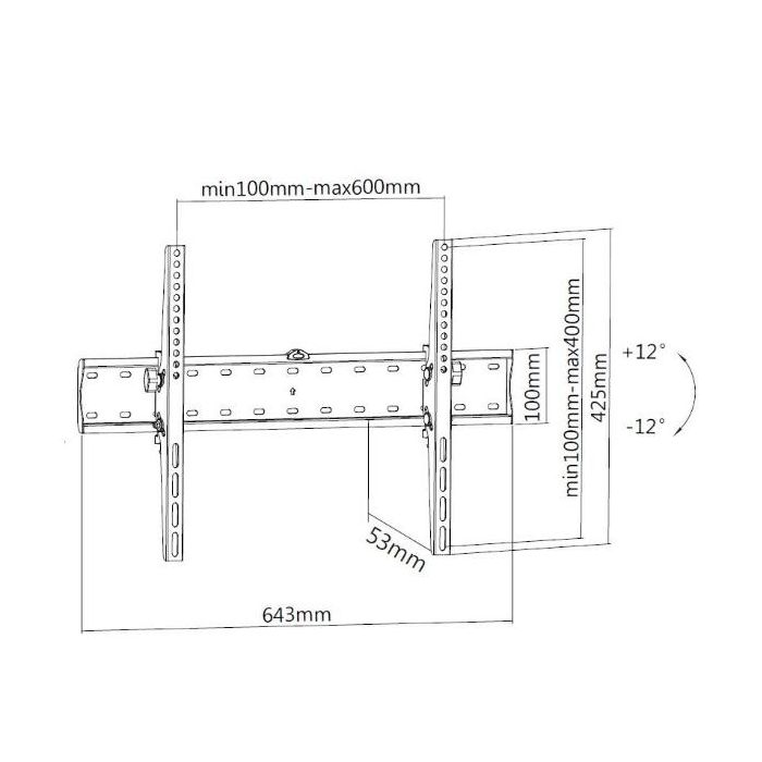 37 -70  TILT TV WALL BRACKET