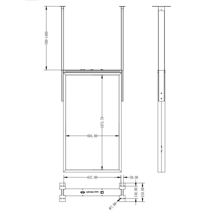Tótem multimedia de 49" de doble cara para interiores