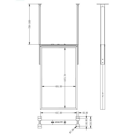 Tótem multimedia de 49" de doble cara para interiores
