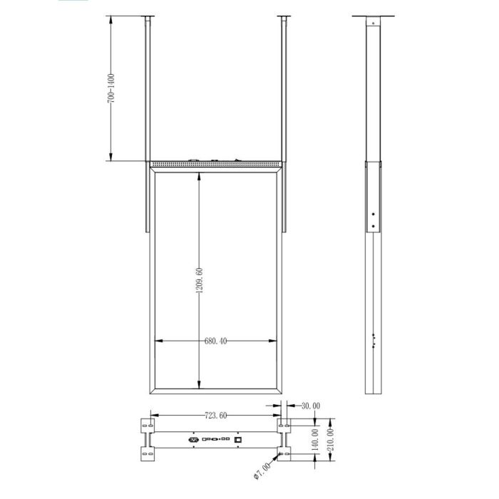 Tótem multimedia de 55" de doble cara para interiores