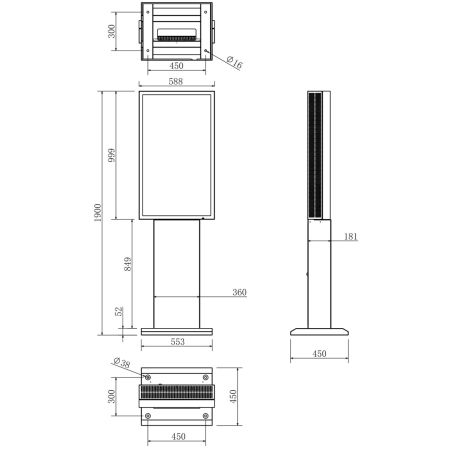 Totem Display 43" Outdoor Touch Screen - High Quality